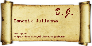 Dancsik Julianna névjegykártya